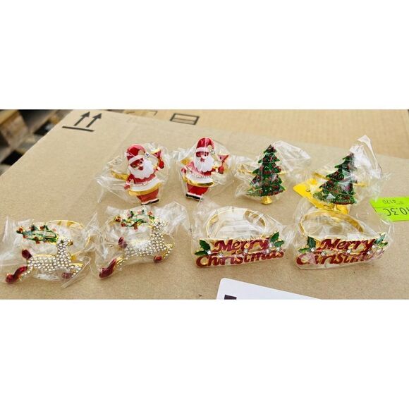 Chrismas Napkin Rings Set of 8 - Picture 5 of 5